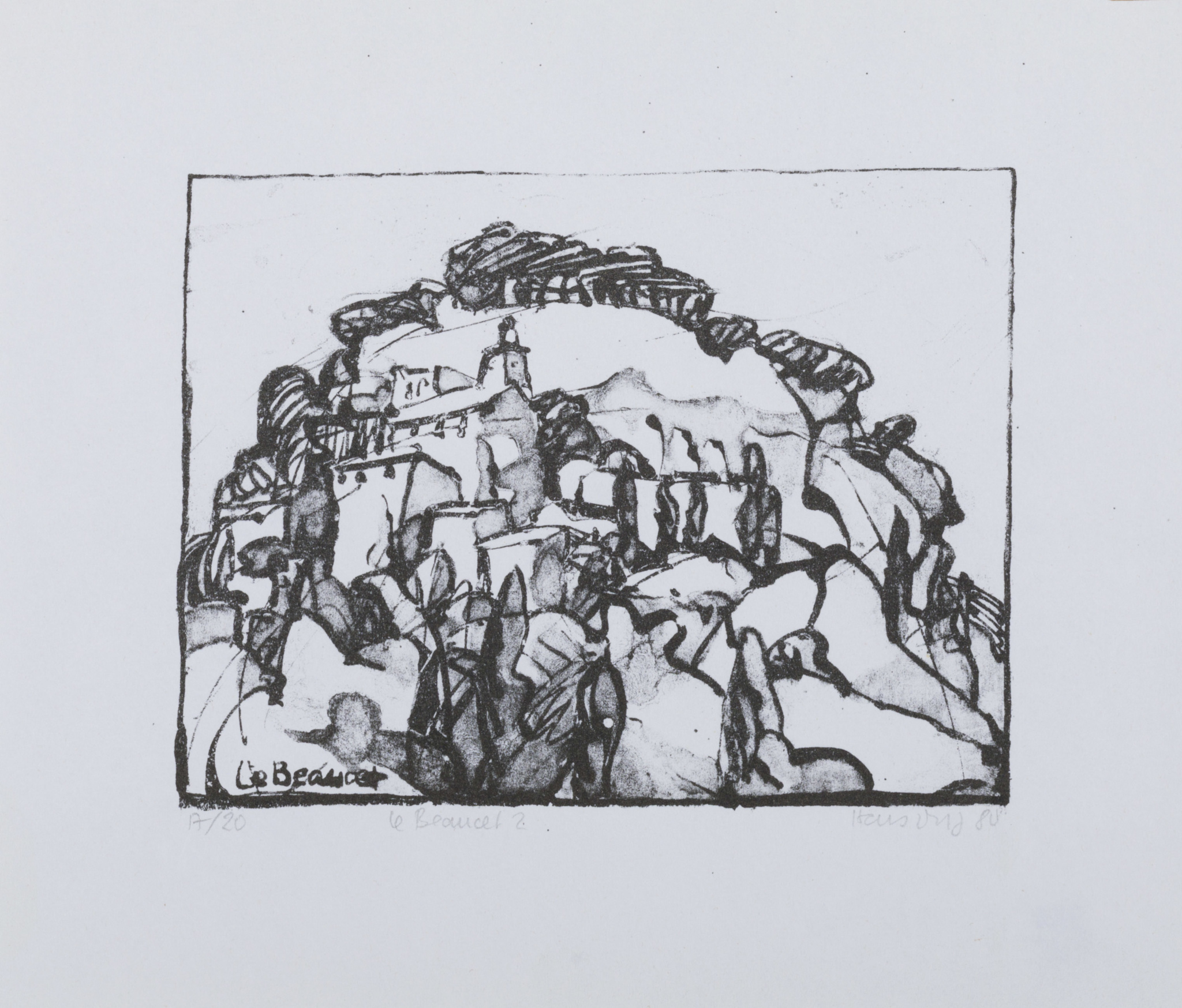 1980 - S:W Lithografie - 18 x 14 cm - Ritterhude - Le Beaucet 2