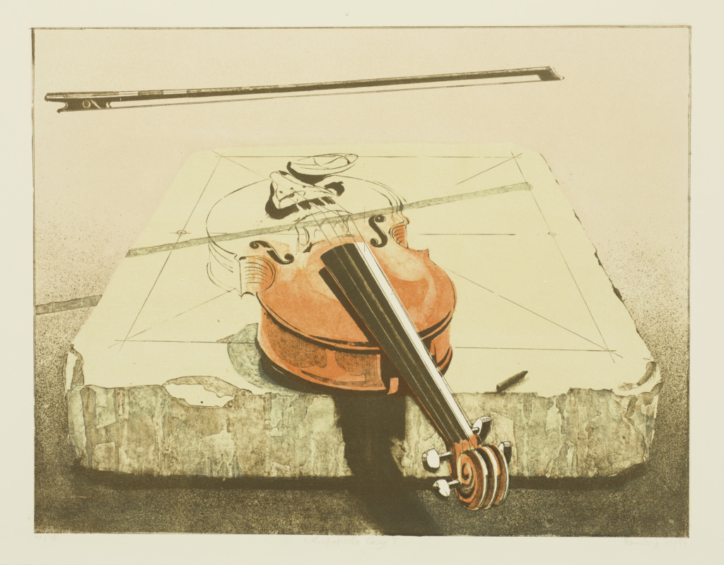 21. 1. 1994 - 4 farbige Lithografien - 62 x 48 cm - Ritterhude - Lithografische Geige