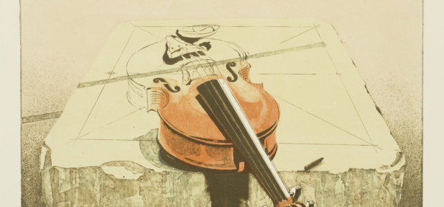 21. 1. 1994 - 4 farbige Lithografien - 62 x 48 cm - Ritterhude - Lithografische Geige