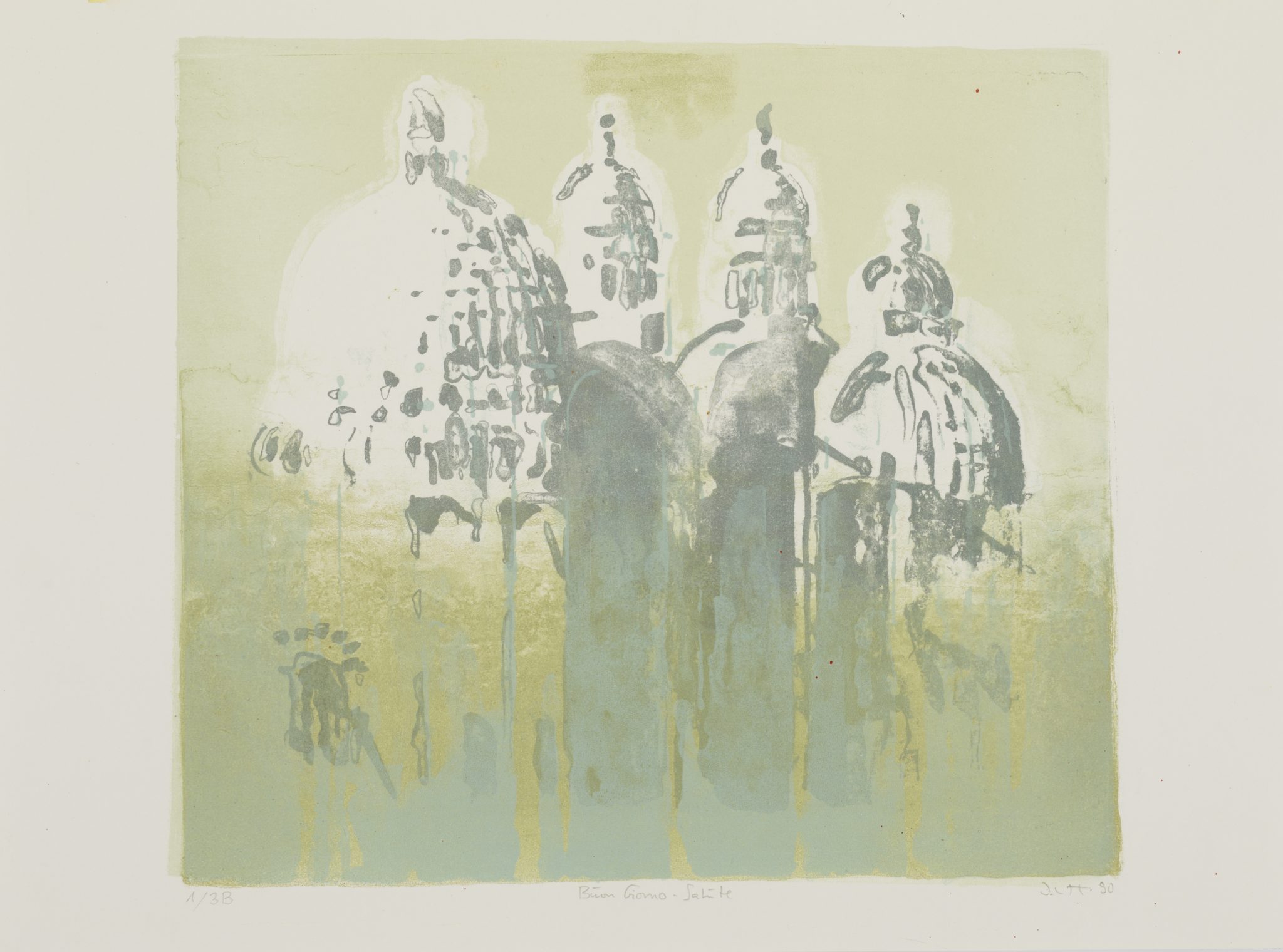 1990 - 3 farbige Lithografien - 34,5 x 30 cm – Ritterhude - Gondoliere eSalute